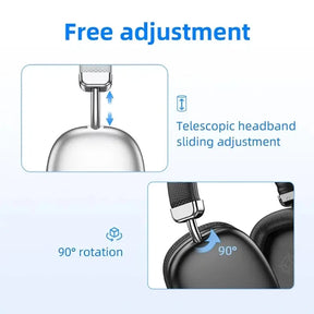 Over-Ear Headphones, Wireless Headphones Built-In Microphone, Telescopic Rotating, Support Auxtf Mode Earbud , Wireless Gaming Headphones, Wireless Sports Headphones, Office, Travel for Ios/Android Earphones & Headphones Black Audio Electronic Headset