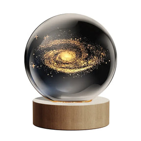 Glass Globe Space Theme Desklamp Nebulae Moon Saturn Deer Nightlight Bday Gift, Astrophile Astrology Room Decoration