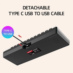 Gaming Keyboard, Quiet Wired Computer Keyboard USB Wired 61-Key Gaming Keypad Ergonomic Streamlined Design Keyboard