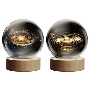 Glass Globe Space Theme Desklamp Nebulae Moon Saturn Deer Nightlight Bday Gift, Astrophile Astrology Room Decoration