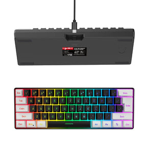 Gaming Keyboard, Quiet Wired Computer Keyboard USB Wired 61-Key Gaming Keypad Ergonomic Streamlined Design Keyboard